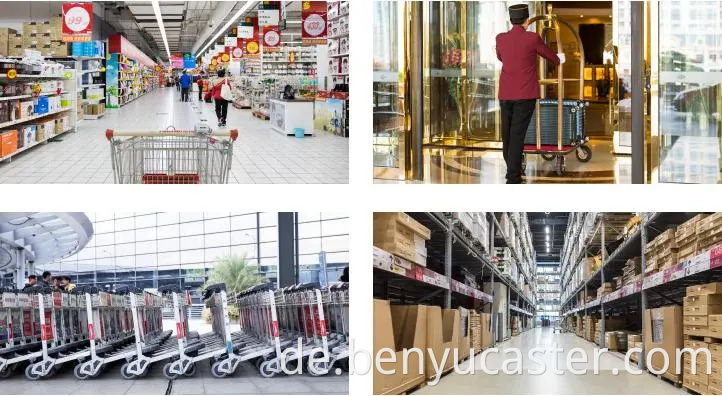 3 "4" 5 "Pu Caster Wheel in roter Farbe mit Bremse und große Ladekapazität